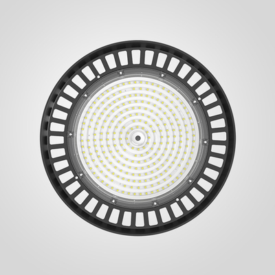 Lâmpada LED industrial de baía alta com grau de resistência à água IP65 e cor preta RAL 9017